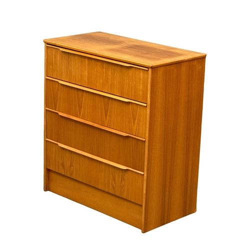 279 - A Danish Mid Century teak chest of drawers. 75x42x84cm