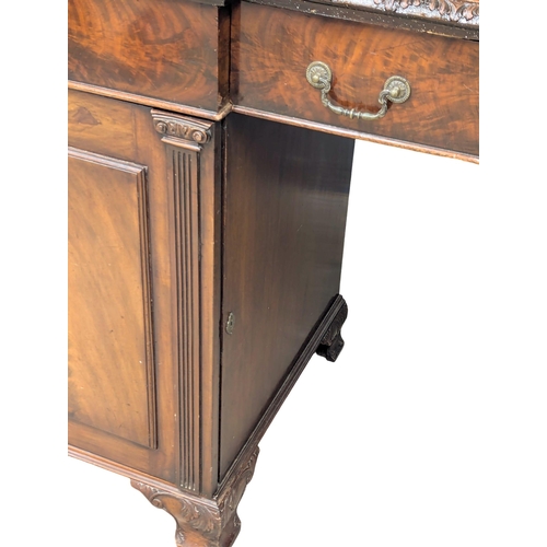 293 - A Mid 19th Century mahogany Chippendale Revival pedestal sideboard. Circa 1850-1860. 180x64x95cm