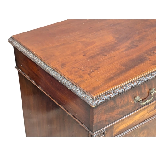 293 - A Mid 19th Century mahogany Chippendale Revival pedestal sideboard. Circa 1850-1860. 180x64x95cm