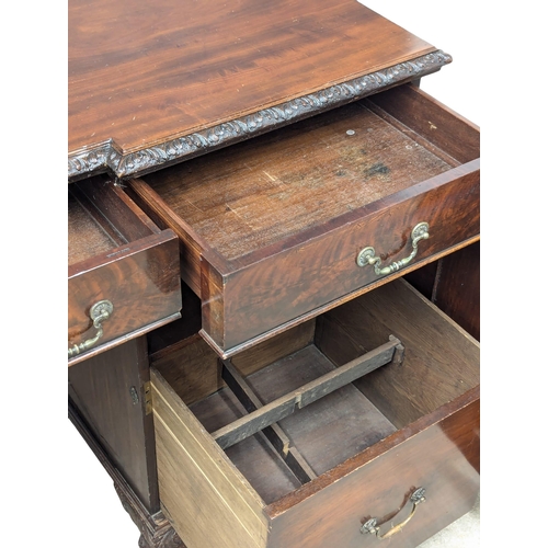 293 - A Mid 19th Century mahogany Chippendale Revival pedestal sideboard. Circa 1850-1860. 180x64x95cm