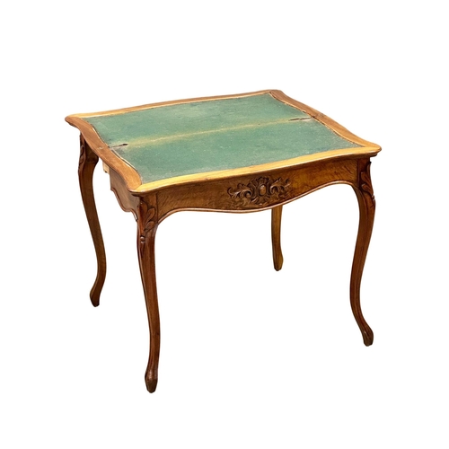 298 - A Mid 19th Century North European walnut turnover games table. French/Belgian. 83x42x73.5cm. 1