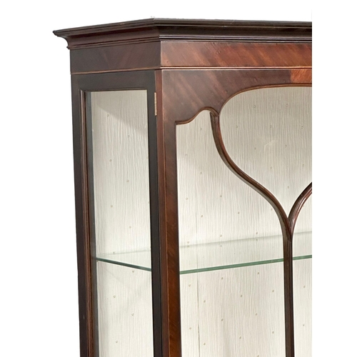 306 - A large Edwardian mahogany display cabinet. 123x39x188cm