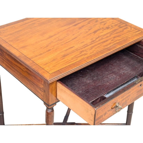 405 - A George IV inlaid mahogany side table. 61x51x80cm