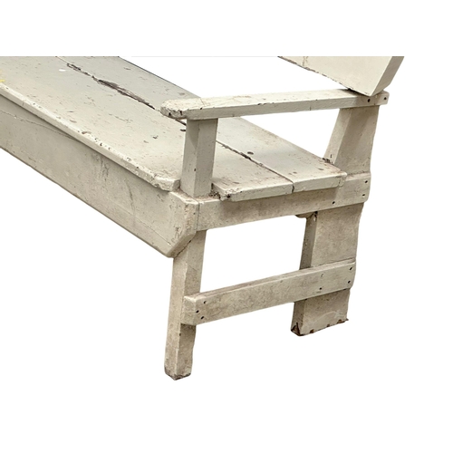 408 - A rustic garden bench. 162cm