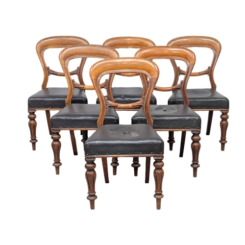 485 - A set of 6 19th Century Victorian mahogany balloon back dining chairs. Circa 1870s. (5)