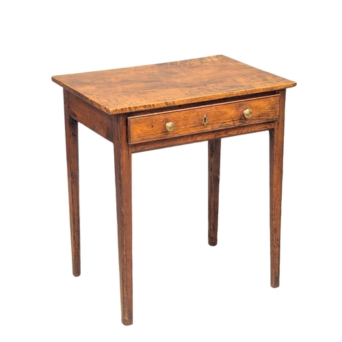 488 - An 18th Century George III satin beech and pine country house side table with drawer. Circa 1780s 66... 