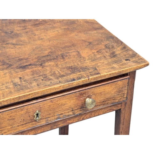 488 - An 18th Century George III satin beech and pine country house side table with drawer. Circa 1780s 66... 