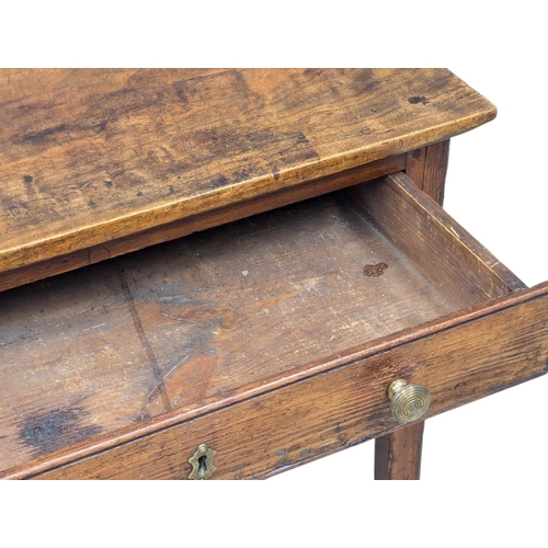 488 - An 18th Century George III satin beech and pine country house side table with drawer. Circa 1780s 66... 