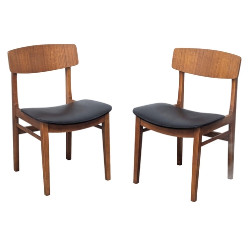 792 - A set of 6 Mid Century teak dining chairs with vinyl seats