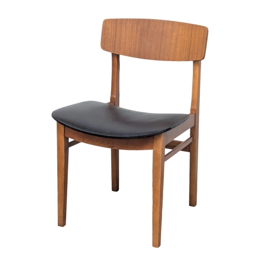 792 - A set of 6 Mid Century teak dining chairs with vinyl seats