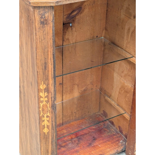 830 - A Victorian inlaid walnut pier cabinet. 51x35x81cm