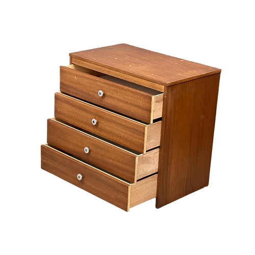 845 - A Mid Century teak chest of drawers. 76.5x45.5x72cm.