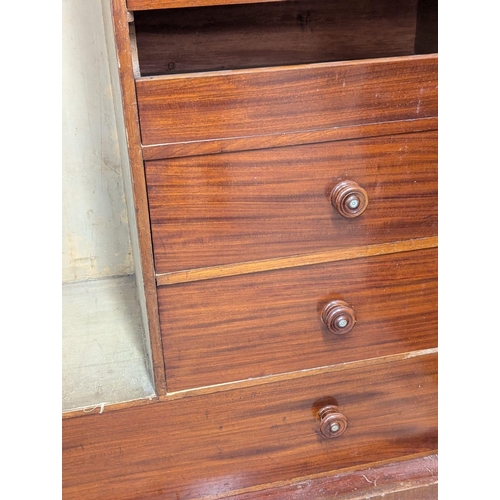 861 - A Victorian mahogany double door fitted wardrobe. 154x61x216cm