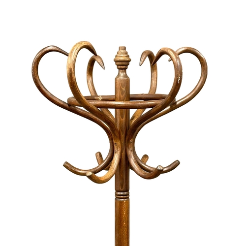 916A - A large vintage bentwood hat and coat stand. 186cm