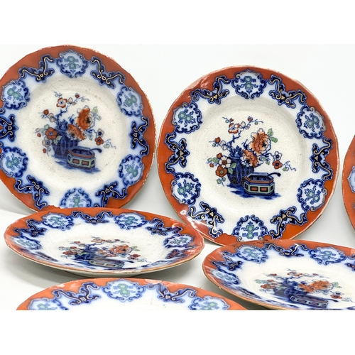 201C - A set of 6 19th Century “Pagoo” dinner plates. 24cm.