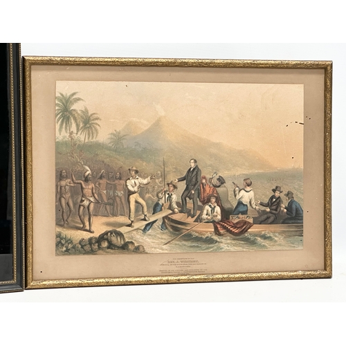 173C - George Baxter. Three 19th Century prints in oil colours. The Reception of the Rev J Williams, 1841. ... 