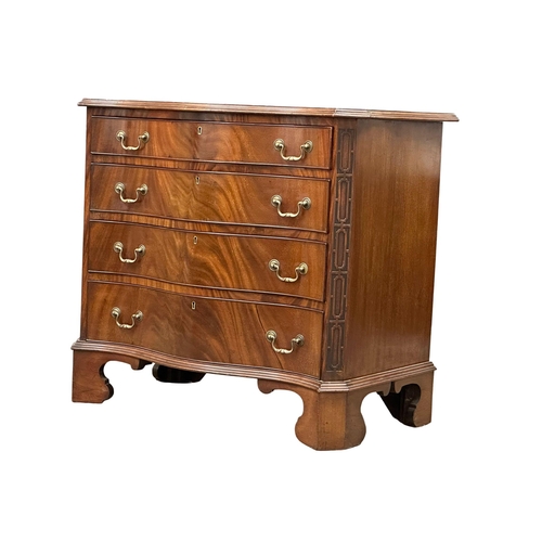 230 - An Early 20th Century Chippendale Revival mahogany serpentine front chest of drawers on bracket feet... 