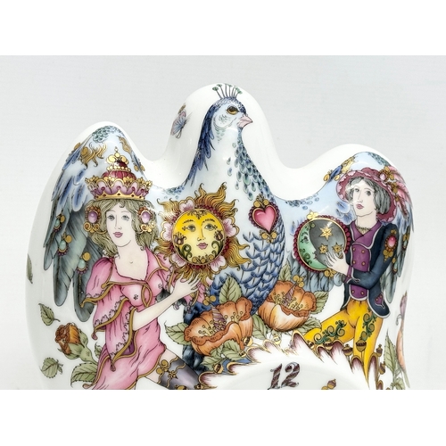 286 - Hutschenreuther. A Late 20th Century German 3 piece porcelain clock set. By Hutschenreuther. Clock 2... 