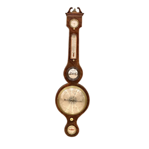 324 - D. Fagioli. An Early 19th Century inlaid mahogany barometer by D. Fagioli. Circa 1810-1820. 98cm