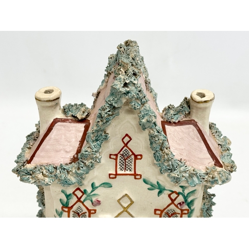 328 - A 19th Century Victorian Staffordshire Pottery cottage. 16x22cm.