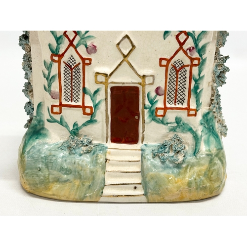 328 - A 19th Century Victorian Staffordshire Pottery cottage. 16x22cm.