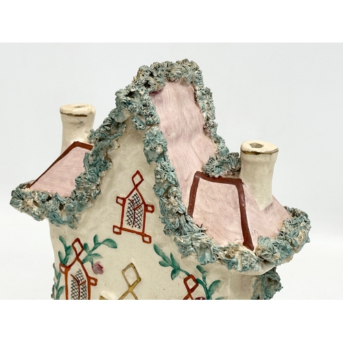 328 - A 19th Century Victorian Staffordshire Pottery cottage. 16x22cm.