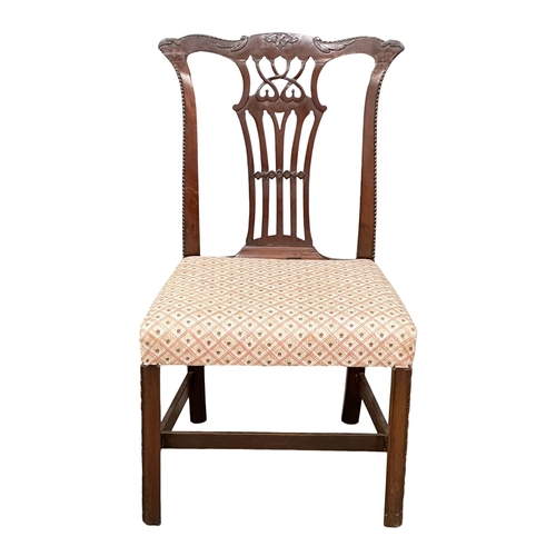 1003 - A George III, Early 19th Century Chippendale style mahogany side chair. Circa 1800. (7)