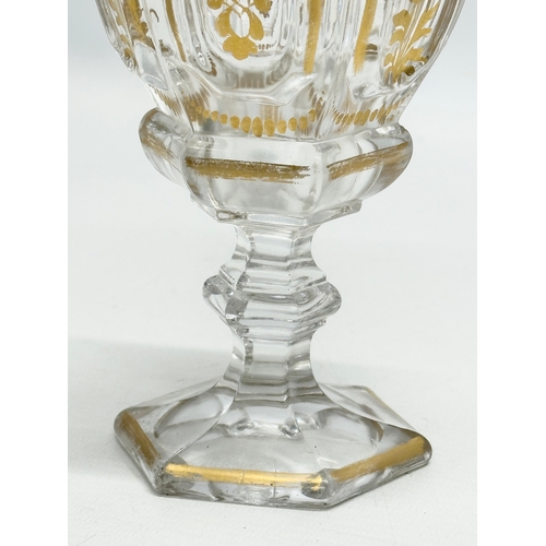 26 - Baccarat. A 19th Century French gilt “Harcourt Empire” glass cup. 10x9.5x16cm.