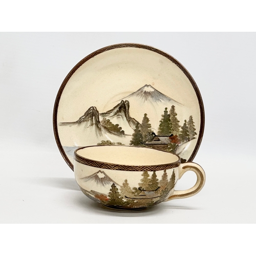 65 - An Early 20th Century Japanese Satsuma, hand painted tea service. Late Meiji Period (1868-1912) 5 cu... 