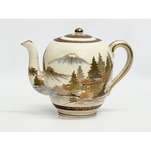 65 - An Early 20th Century Japanese Satsuma, hand painted tea service. Late Meiji Period (1868-1912) 5 cu... 