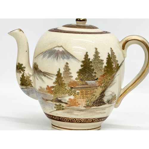 65 - An Early 20th Century Japanese Satsuma, hand painted tea service. Late Meiji Period (1868-1912) 5 cu... 