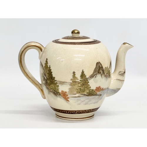 65 - An Early 20th Century Japanese Satsuma, hand painted tea service. Late Meiji Period (1868-1912) 5 cu... 