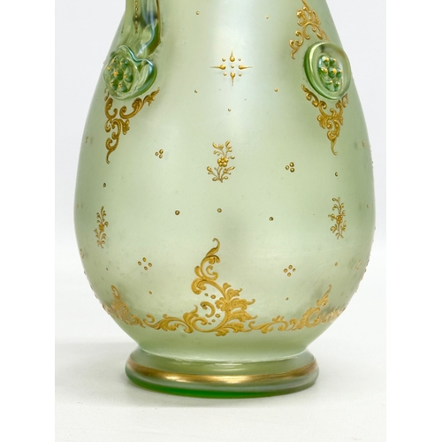 41 - Loetz. A Late 19th Century Bohemian “Olympia” gilt enamel, iridescent glass jug/vase. By Loetz & Co.... 