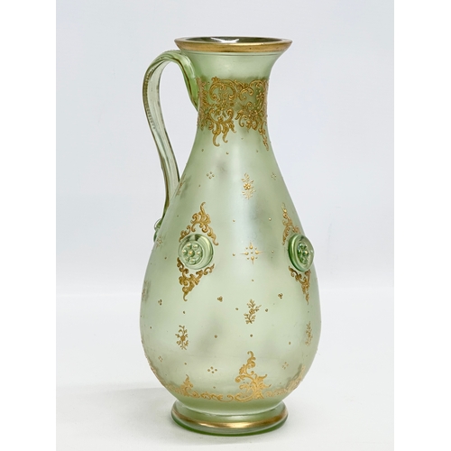 41 - Loetz. A Late 19th Century Bohemian “Olympia” gilt enamel, iridescent glass jug/vase. By Loetz & Co.... 