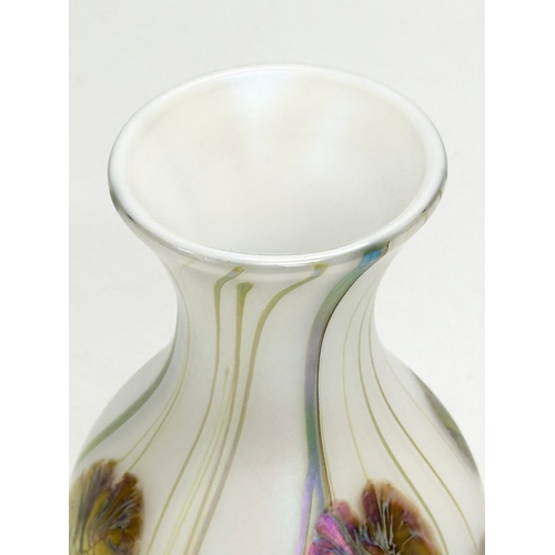 12 - Richard P Golding. A “Golden Lily” iridescent glass baluster vase. Designed by Richard P Golding for... 