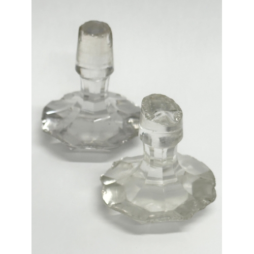 110 - A pair of large 19th Century Victorian glass decanters. 28cm