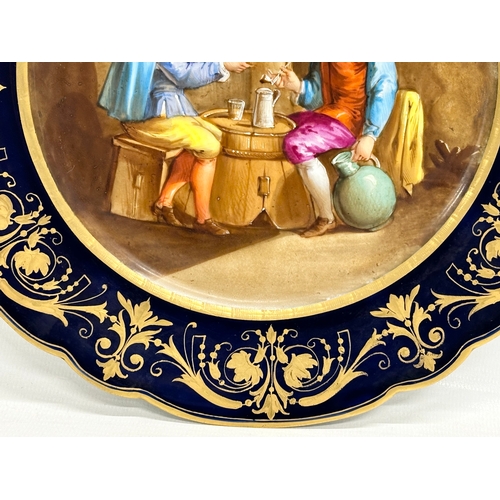 4 - 19th Century Sevres in the Louis Philippe style. A pair of fine quality hand painted porcelain cabin... 