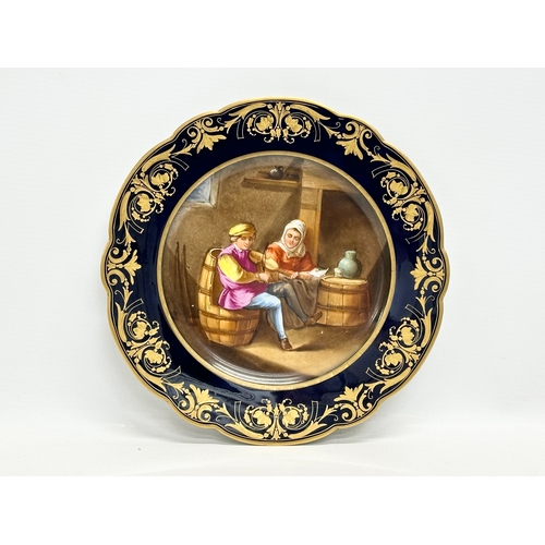 4 - 19th Century Sevres in the Louis Philippe style. A pair of fine quality hand painted porcelain cabin... 