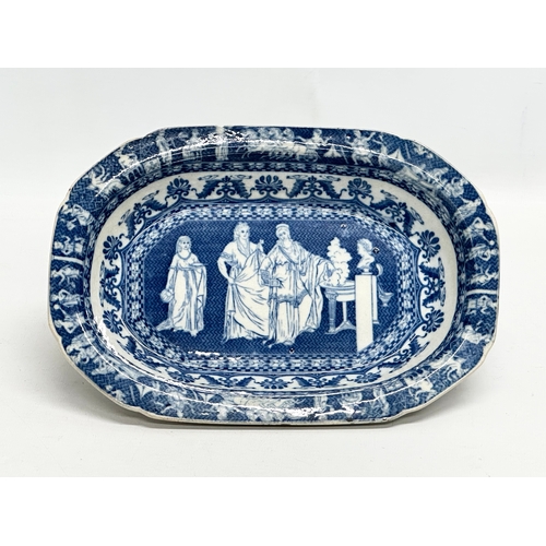 93 - Minton “Kirk Greek”. A pair of Early 19th Century classical style blue and white transfer serving bo... 