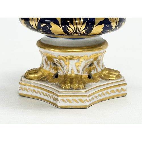 84 - Early Crown Derby. An Early 19th Century gilt potpourri pot with cover. With acorn handle, mask rims... 