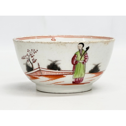 85 - New Hall. Two Late 18th Century English porcelain Chinese style bowls. Circa 1780. 12x6cm. 12.5x6.5c... 