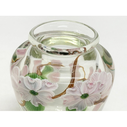 51 - Orient & Flume. A signed Limited Edition “Pink Dogwood” glass baluster vase, designed by Gary Jones.... 