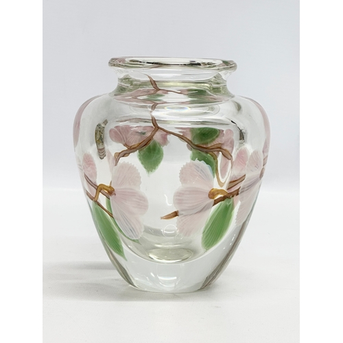 51 - Orient & Flume. A signed Limited Edition “Pink Dogwood” glass baluster vase, designed by Gary Jones.... 