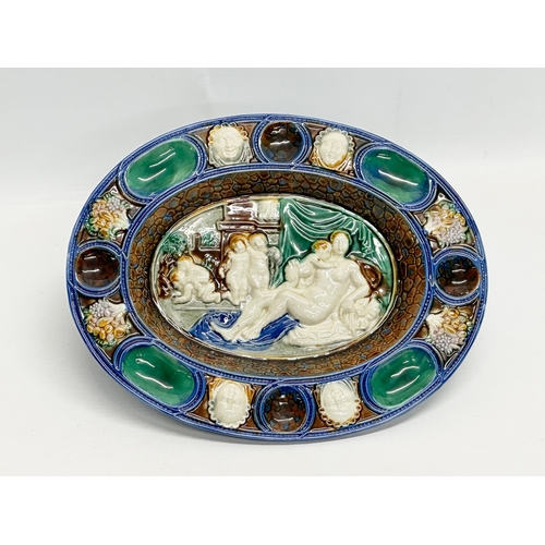 97 - In the manner of Bernard Palissy. A pair of Early 20th Century Majolica dishes. Depicting Venus and ... 