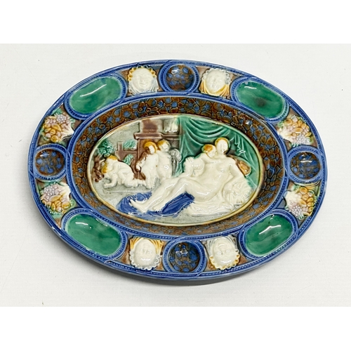 97 - In the manner of Bernard Palissy. A pair of Early 20th Century Majolica dishes. Depicting Venus and ... 