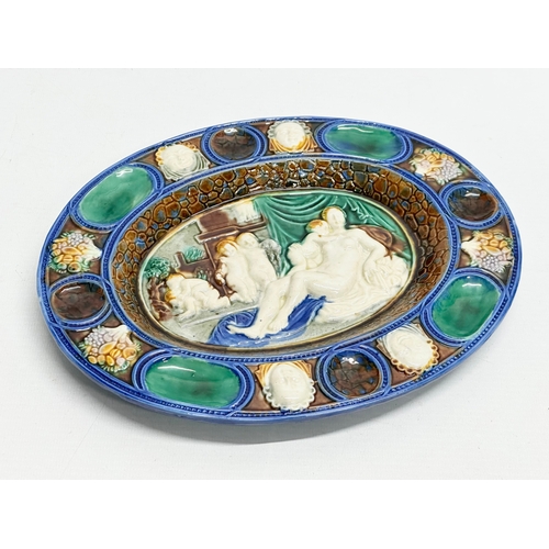 97 - In the manner of Bernard Palissy. A pair of Early 20th Century Majolica dishes. Depicting Venus and ... 