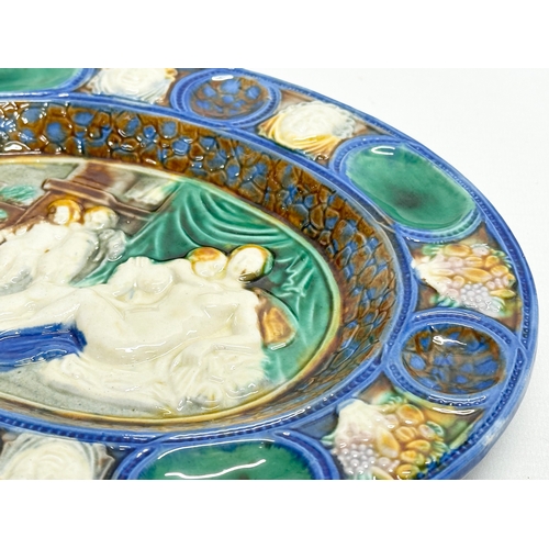 97 - In the manner of Bernard Palissy. A pair of Early 20th Century Majolica dishes. Depicting Venus and ... 