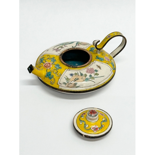 187 - An Early 20th Century Chinese cloisonné enamel teapot. 4 character mark. Circa 1910. 13x10x5cm