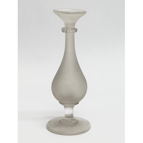 169 - A collection of 19th Century glassware. A small Late 19th Century etched glass decanter with Greek K... 