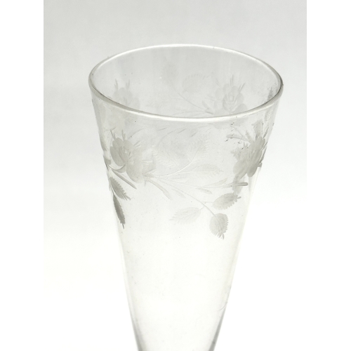 169 - A collection of 19th Century glassware. A small Late 19th Century etched glass decanter with Greek K... 